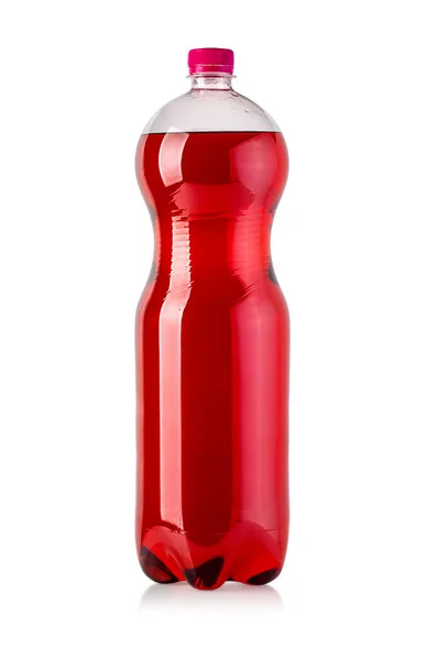 Plastic Flessen Frisdrank Geïsoleerd Wit Met Clipping Pad — Stockfoto