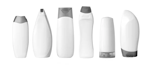 Plastik Şampuan Şişeleri Ters Sütyen Tasarımınız Için Model Şablonu — Stok fotoğraf