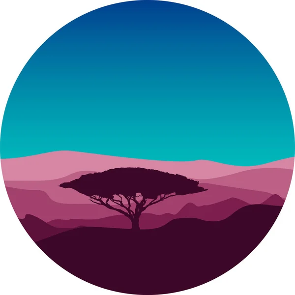 アカシアの木のサバンナ風景 — ストックベクタ