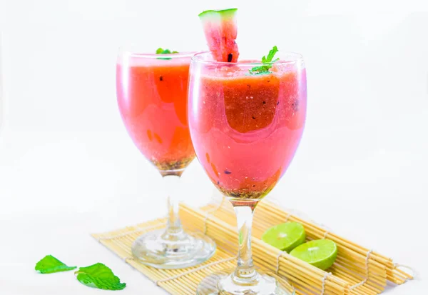 Wassermelonensaft im Glas — Stockfoto