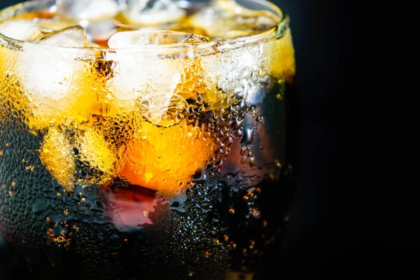 Cola glass with ice — Stock Photo, Image