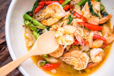 kızarmış karides stir