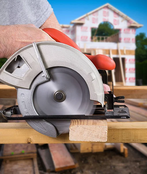 Power saw job site — Stock Photo, Image