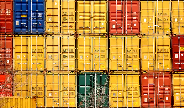Shipping Container Stacked — Stock Photo, Image