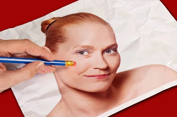 Concept Wrinkle Eraser — Stock Photo, Image