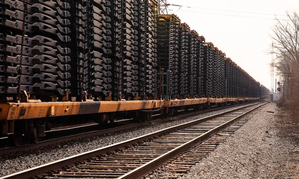 Auto Frames op spoorwagons Detroit — Stockfoto