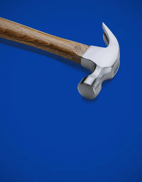Wood Handle Claw Hammer on Blue