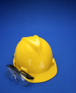 Mavi arka sarı zor şapka bırakın