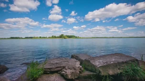 Skalnaté Pobřeží Detroit Řeky Jižní Časová Prodleva — Stock video