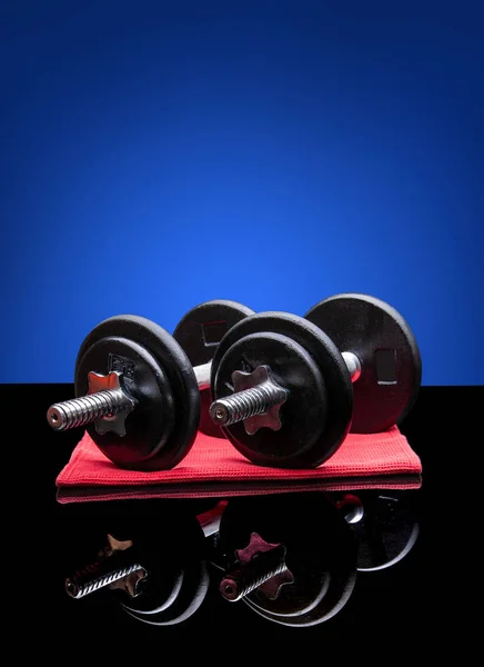 Handgewichte Für Fitnessübungen Fitnessstudio — Stockfoto