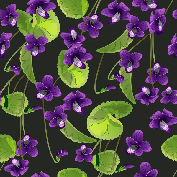 Seamless pattern with flowers violet — Stock Vector