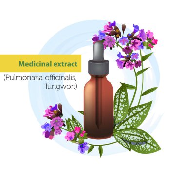 Medical extract of Pulmonaria officinalis clipart