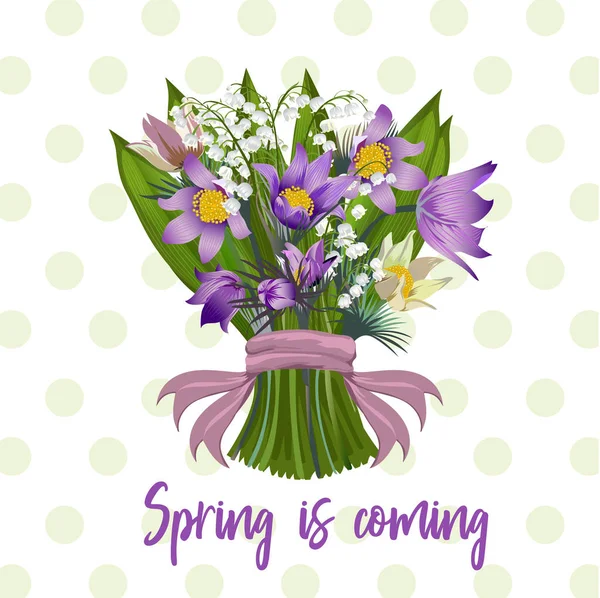 Um buquê de flores da primavera — Vetor de Stock