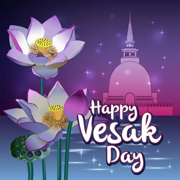 Gelukkig vesak dag — Stockvector