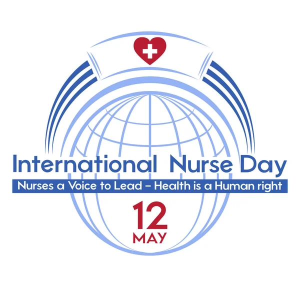 Dia internacional da enfermeira. Logotipo de actividades temáticas — Vetor de Stock