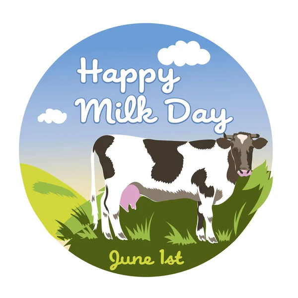 Día Mundial de la Leche - postal, póster o pancarta . — Vector de stock