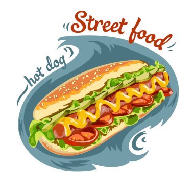 Vektör Hot-Dog illüstrasyonu