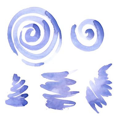 Soyut mavi suluboya el çizimi arka plan