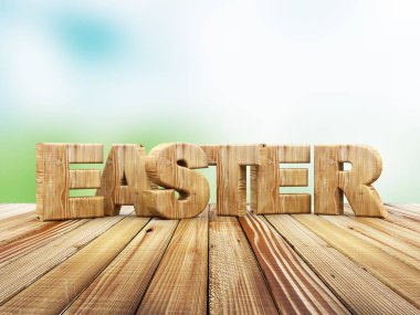 Paskalya ahşap işareti