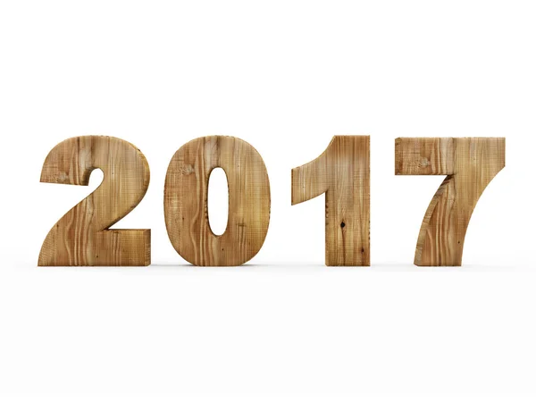 Sinal de madeira 2017 — Fotografia de Stock