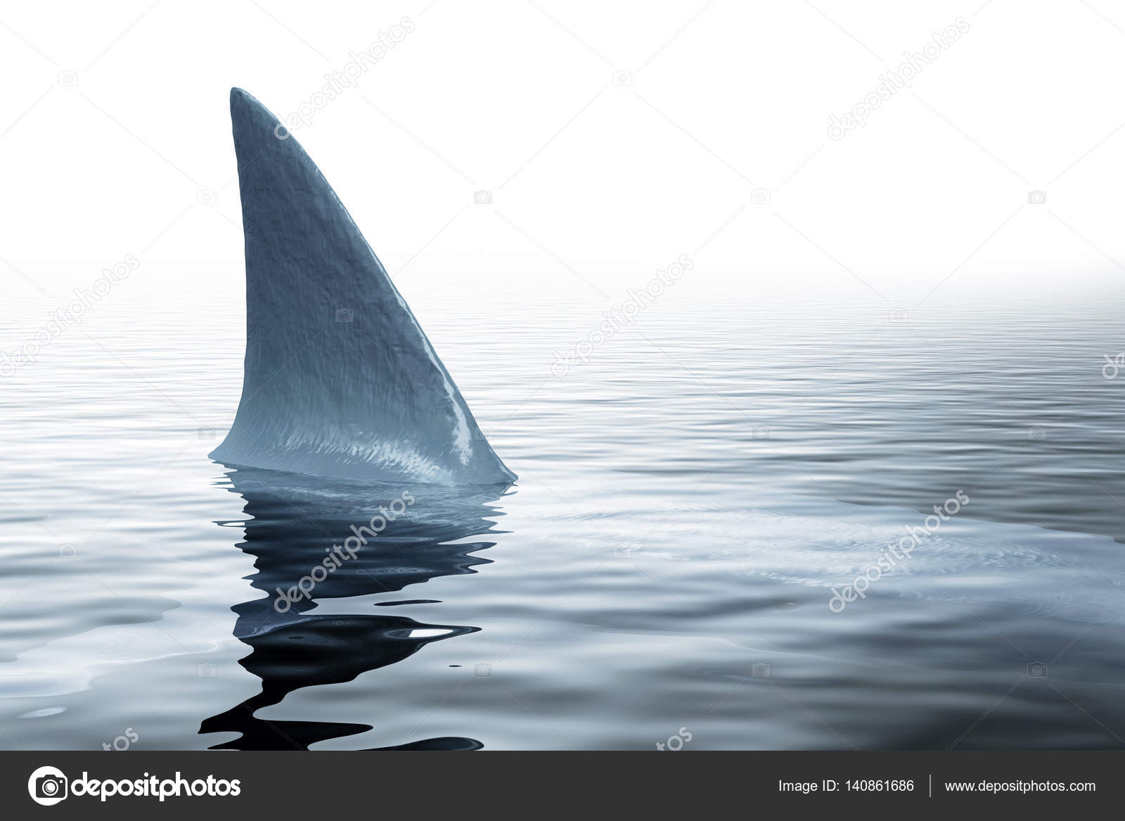 Haifischflosse im Meer - Stockfotografie: lizenzfreie Fotos © ras-slava  140861686