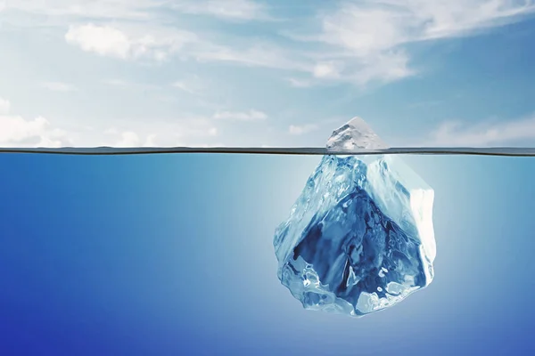 Eisberg unter der Meeresoberfläche — Stockfoto