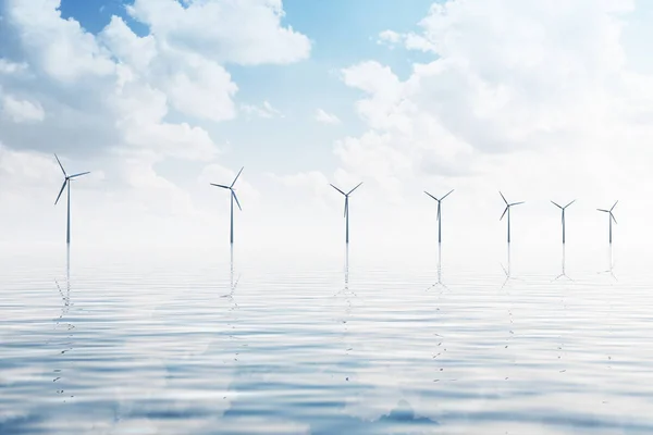 White modern windmills — Stock Photo, Image