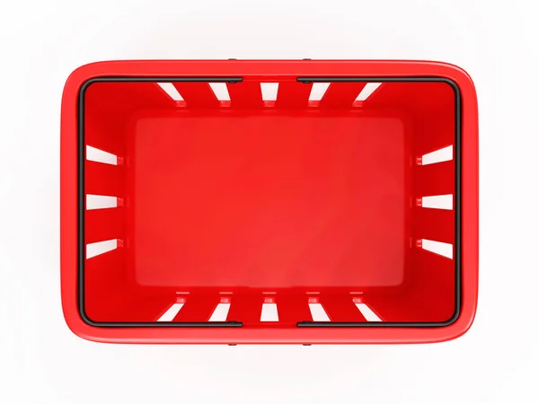 Warenkorb aus rotem Kunststoff — Stockfoto