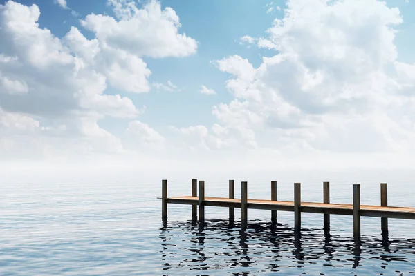 Holzsteg im Meer — Stockfoto