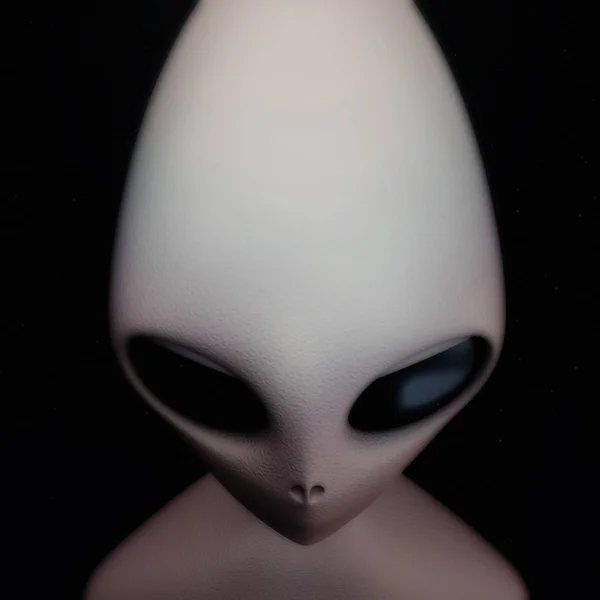 Alien hoofd met grote ogen — Stockfoto