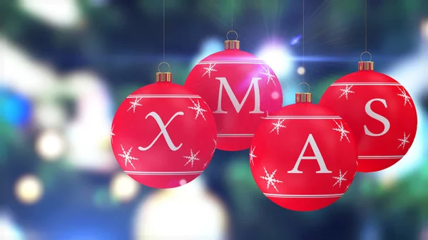 Bolas de Natal com letras — Fotografia de Stock