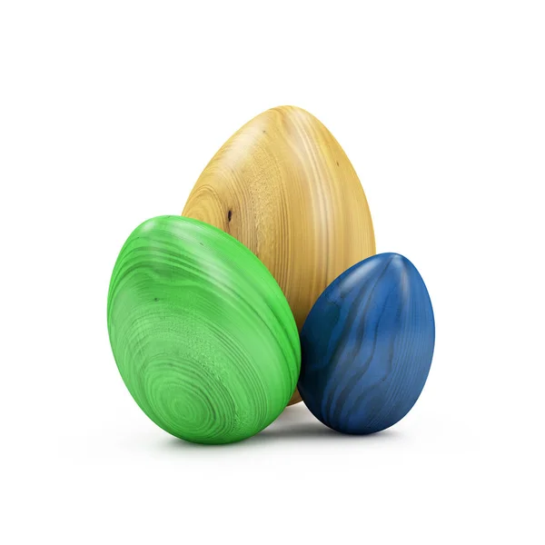 木制的复活节彩蛋 — 图库照片