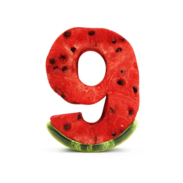 Watermelon Number 9 — Stock Photo, Image