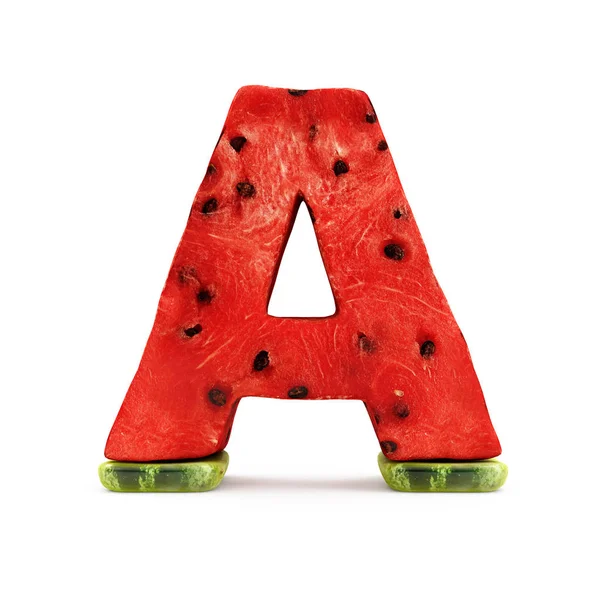 Vattenmelon alfabetet bokstaven A — Stockfoto
