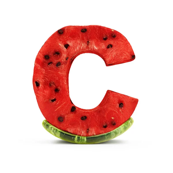 Watermelon alphabet Letter C — Stock Photo, Image