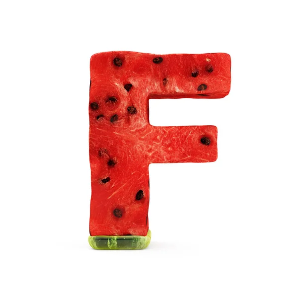Vattenmelon alfabetet bokstaven F — Stockfoto