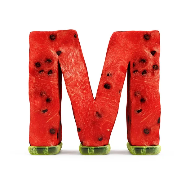 Watermelon alphabet Letter M — Stock Photo, Image