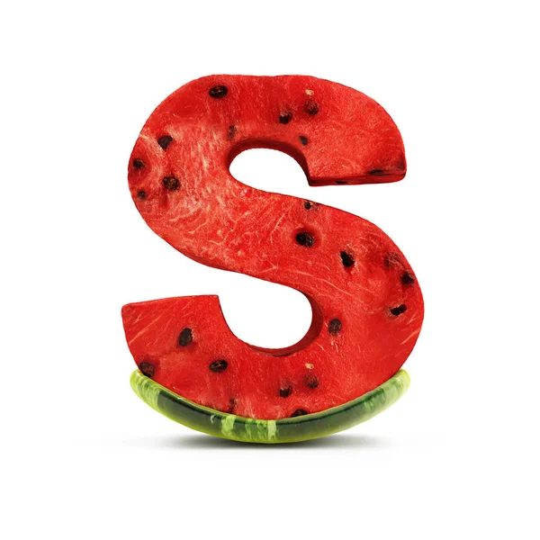 Vattenmelon alfabetet bokstaven S — Stockfoto