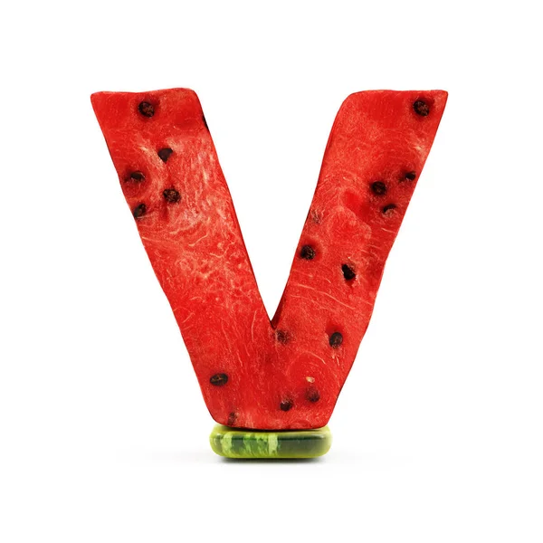 Watermelon alphabet Letter V — Stock Photo, Image