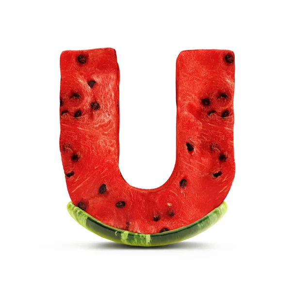 Watermelon alphabet Letter U — Stock Photo, Image