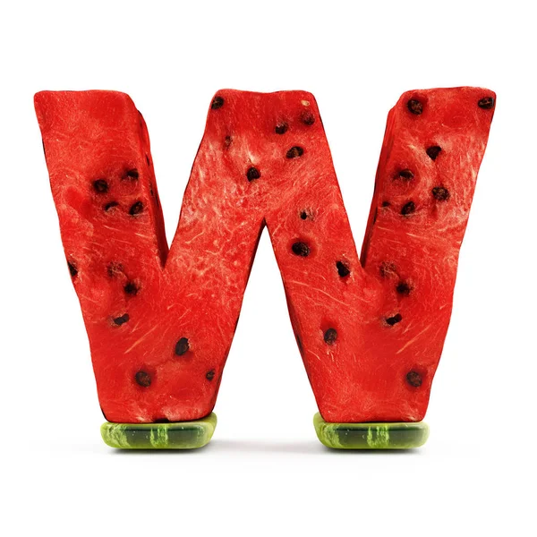 Watermelon alphabet Letter W — Stock Photo, Image