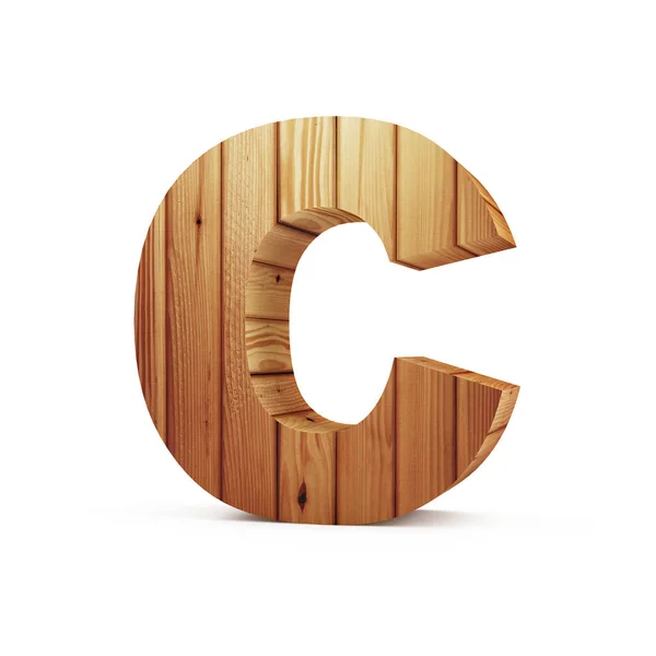 Trä bokstaven C i alfabetet — Stockfoto