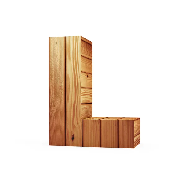 Trä bokstaven L i alfabetet — Stockfoto