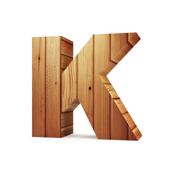 Trä bokstaven K i alfabetet — Stockfoto