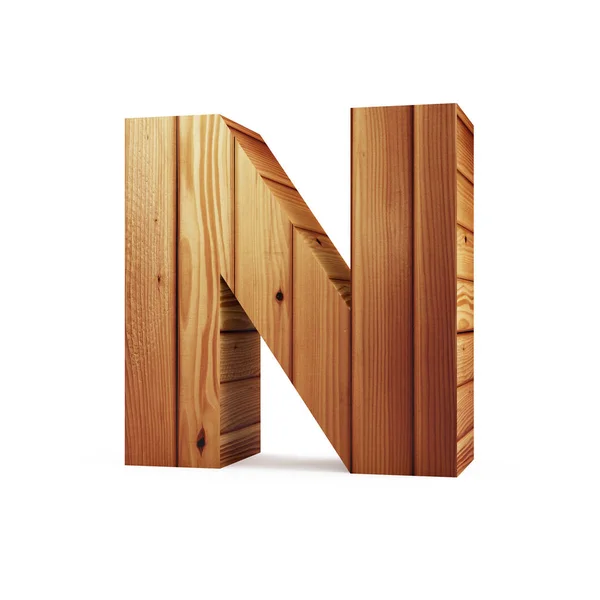 Dřevěné velké písmeno N abecedy — Stock fotografie
