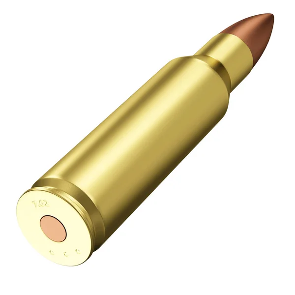 Golden bullet on white background — Stock Photo, Image
