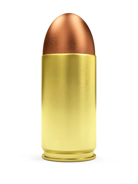 Golden bullet on white background — Stock Photo, Image