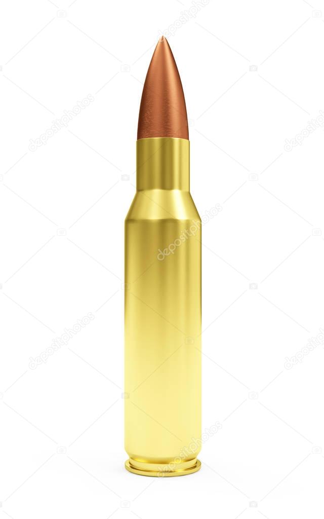 golden bullet on white background 