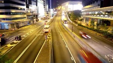 4 k Timelapse sokak trafik sıkışıklığı geceleri. 