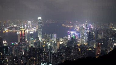 4 k Timelapse gece Hong Kong. 